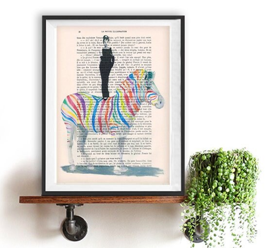 Audrey Hepburn sur Le Zèbre, Art Déviant, Pop Art, Attaque d'art, Déco, Mural, Abstrait, Artiste, Ba