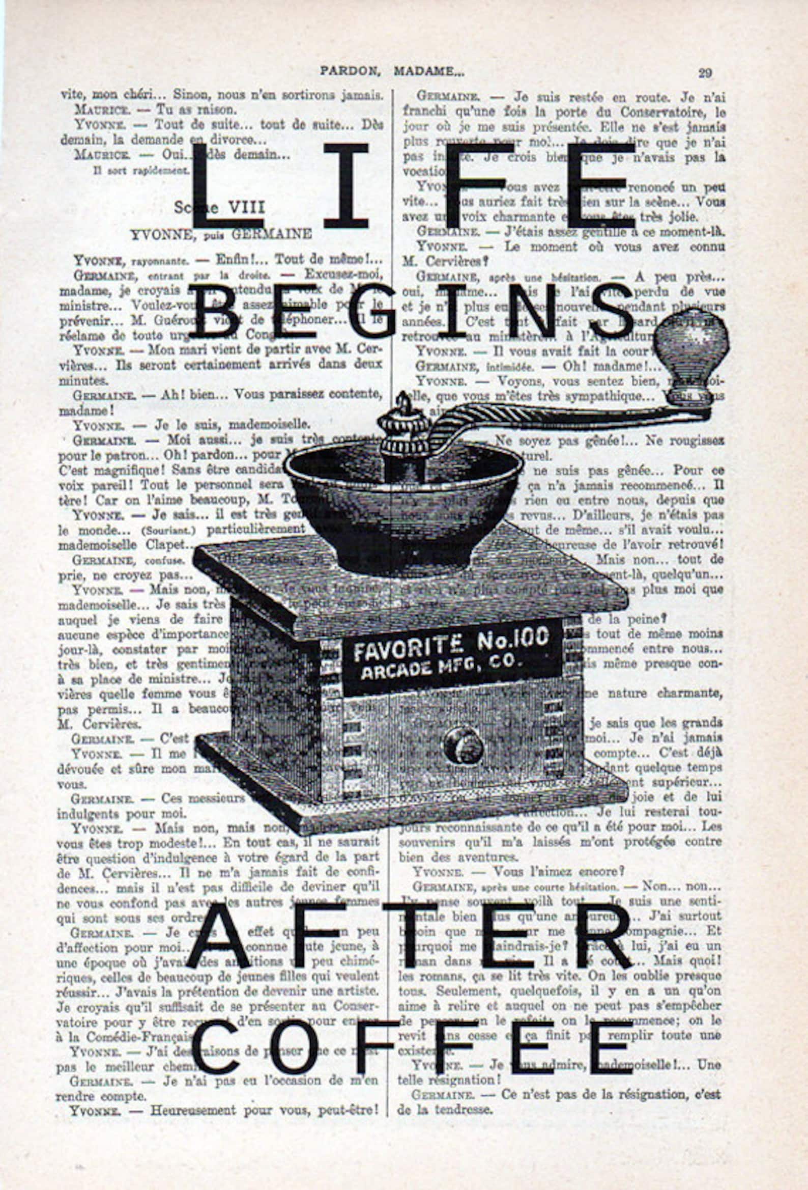 Vintage Coffee Art Print Typography Poster Wall Decor Life - Etsy