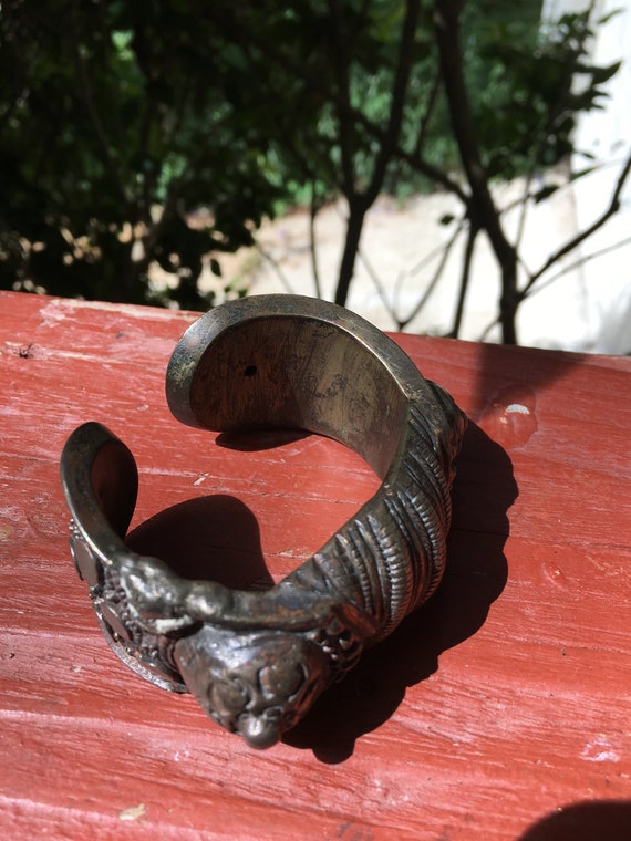 antique heavy bronze and copper bracelet