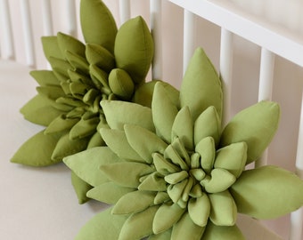 Succulent Pillow in Green, Succulent, Cactus Pillow, Boho Nursery Decor, Southwest Nursery, Boho Home Decor - MADE TO ORDER