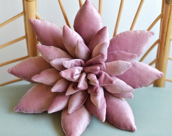 Succulent Pillow, Lilac Velvet Succulent, Cactus Pillow, Boho Nursery Decor, Southwest Nursery, Boho Home, Velvet Pillow - MADE TO ORDER