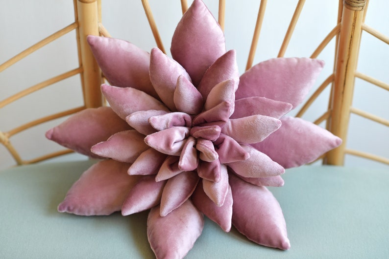 Succulent Pillow, Lilac Velvet Succulent, Cactus Pillow, Boho Nursery Decor, Southwest Nursery, Boho Home, Velvet Pillow MADE TO ORDER image 1