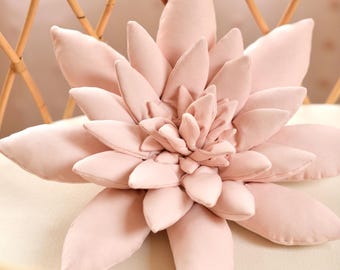 Pastel Pink Succulent Pillow: Boho Nursery & Feminine Home Decor