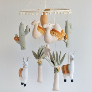 Desert Night Nursery Mobile, Cactus Mobile, Cactus Nursery, Palm Tree Nursery, Palm tree, Boho Nursery Mobile, Lllama, Camel - MADE TO ORDER