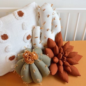 Cactus Pillow Set: Succulent, Barrel Cactus, Saguaro - Boho & Southwest Nursery Decor
