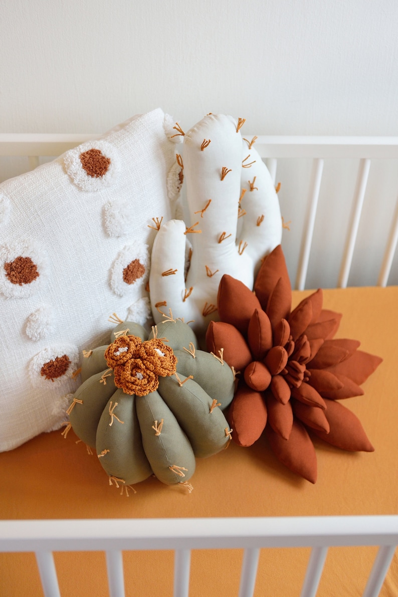 3 Cactus Pillow , Set of 3 Cactus Pillows, Cactus Nursery, Boho Room Decor, Boho Nursery Decor, Southwest Nursery MADE TO ORDER image 2