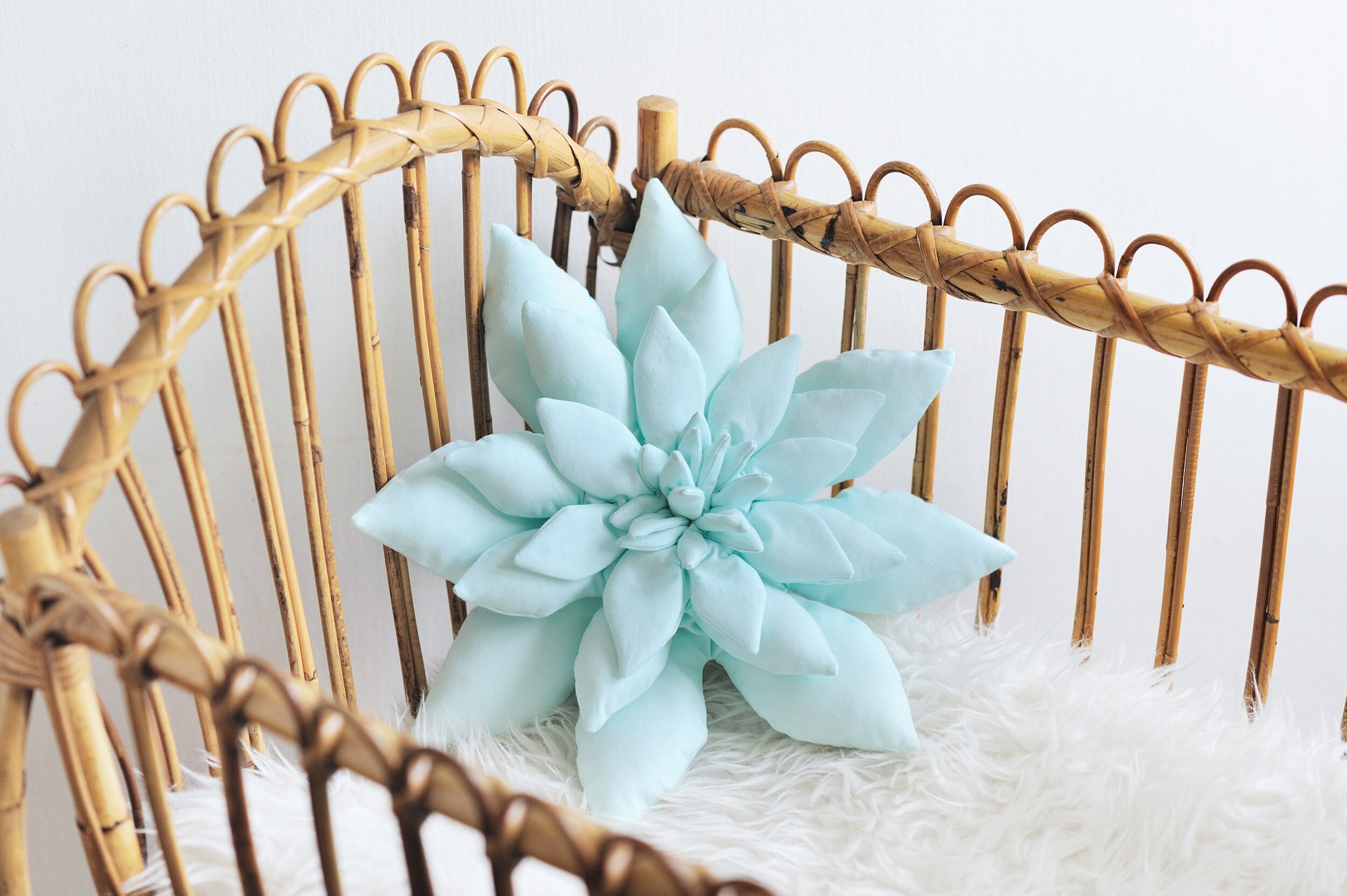 Succulent Pillow in Aqua Mint, Succulent, Cactus Pillow, Boho Nursery Decor, Southwest Nursery, Home