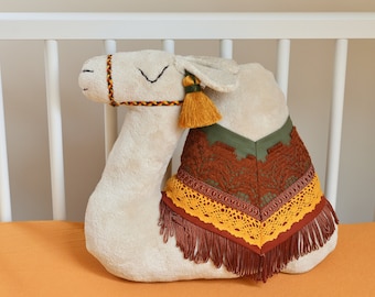 Camel Decor Pillow: Boho Desert Nursery and Ramadan Decor
