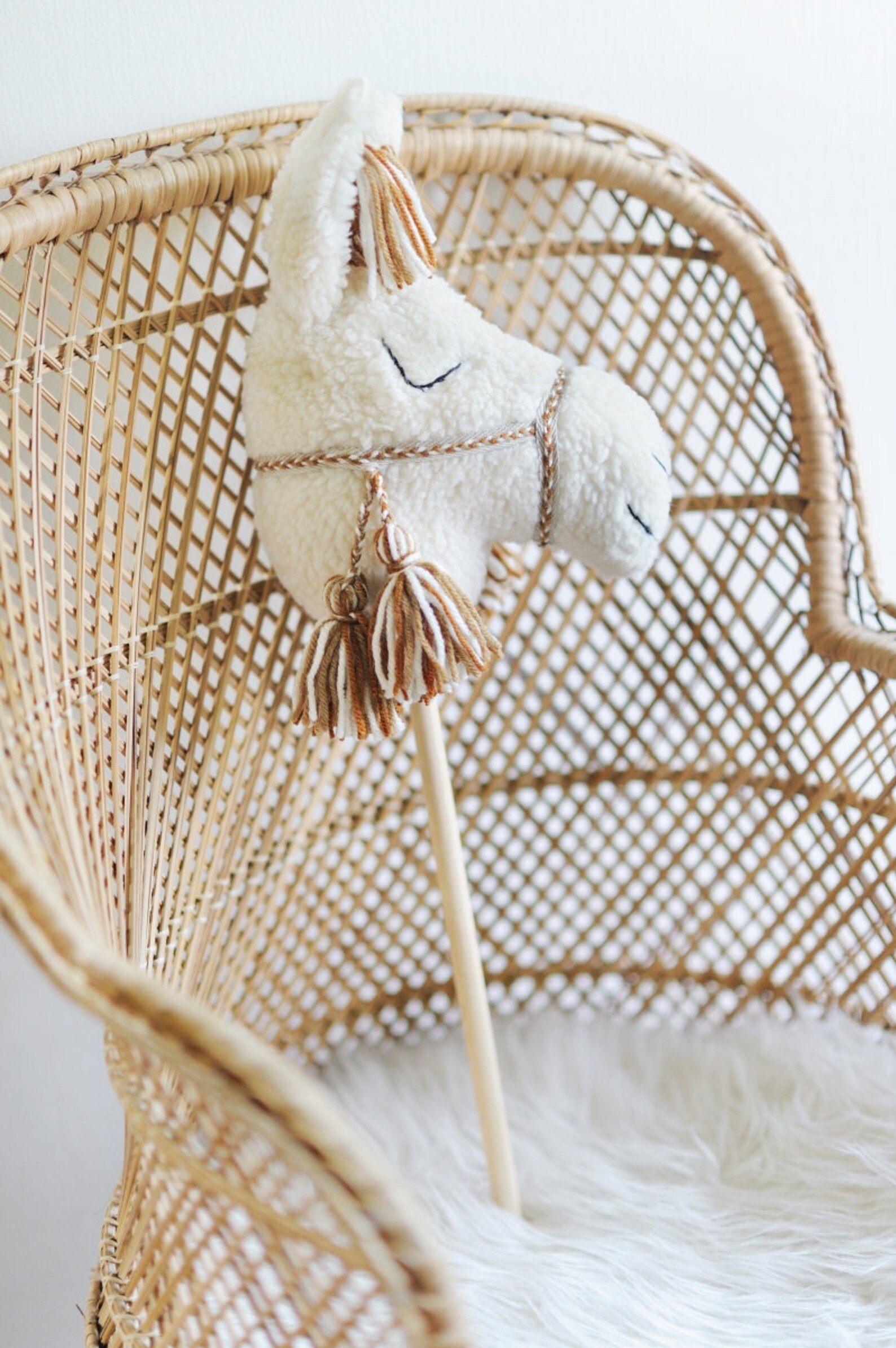 Llama Riding Stick Toy Pretend Play Toy Boho Kids Toy Llama Etsy