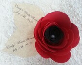 50 LARGE PAPER FLOWERS Custom Print Leaves With Pearl Center