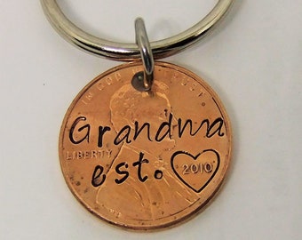 Penny Keychain Grandma, Penny Keychain, Grandma Keychain, New Grandma Keychain, New Grandma Gift