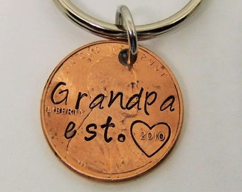 Penny Keychain Grandpa, Penny Keychain, Grandpa Keychain, Grandpa Gift, New Grandpa Keychain