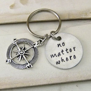 No Matter Where Keychain, Long Distance Keychain, Personalized Keychain, Couples Keychain, Long Distance Relationship
