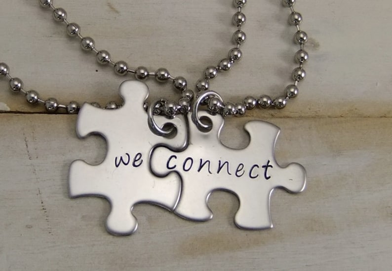 Couples Necklaces Puzzle Piece Necklace His and Hers Best Etsy