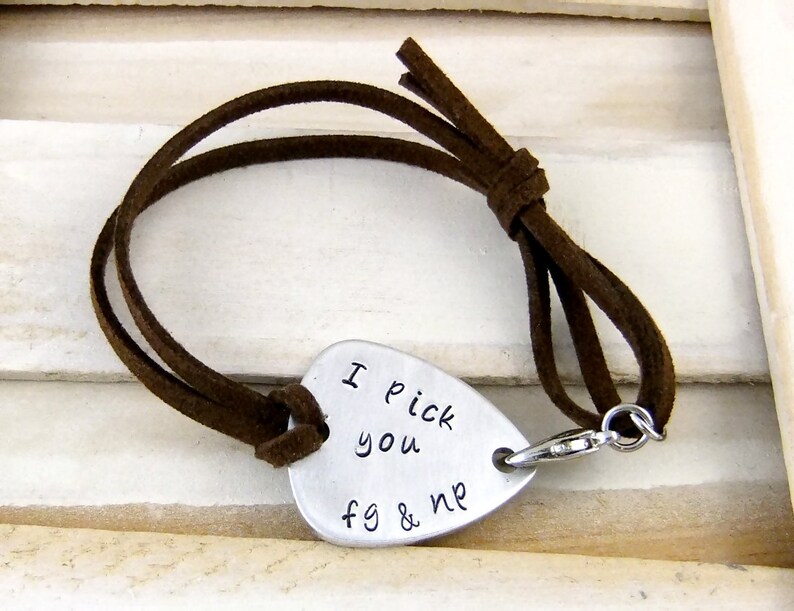 Guitar Pick Bracelet Personalized Bracelet Adjustable Faux Etsy