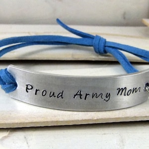 Proud Army Mom, Army Mom Jewelry, Military Jewelry, Personalized Bracelet, Custom Stamped Bracelet, Gift For Mom