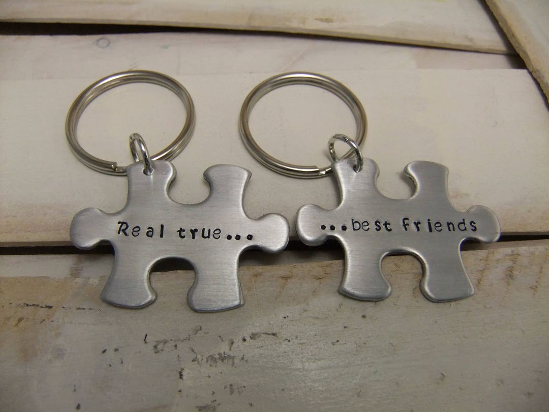 Best Friends Keychains, Puzzle Piece Keychains, Couples Keychain Set