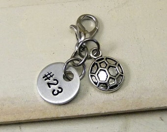 Soccer Zipper Charm, Soccer Zipper Pull, Sports Team Gift, Soccer Team Gift, Custom Soccer Team Gift