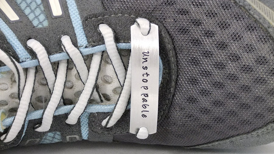 Fitness Motivation Shoelace Plates Unstoppable Shoe Tags Etsy