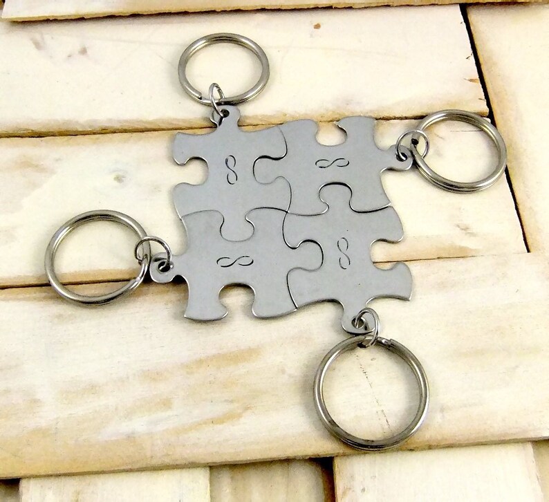 Infinity Sign Keychains Puzzle Piece Keychain Bridesmaids Etsy