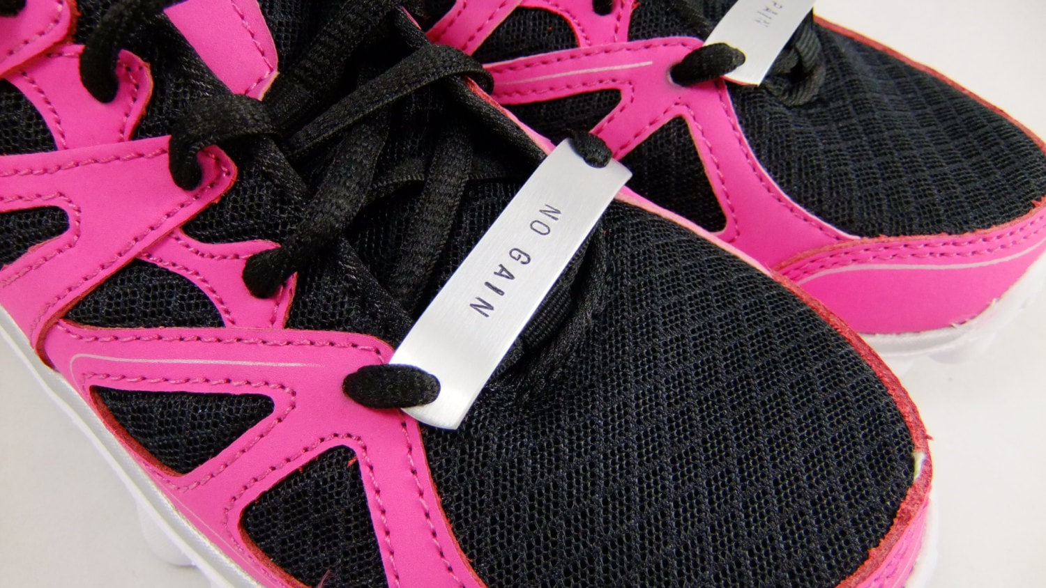 No Pain No Gain Fitness Shoelace Plates Accessories Shoe Etsy