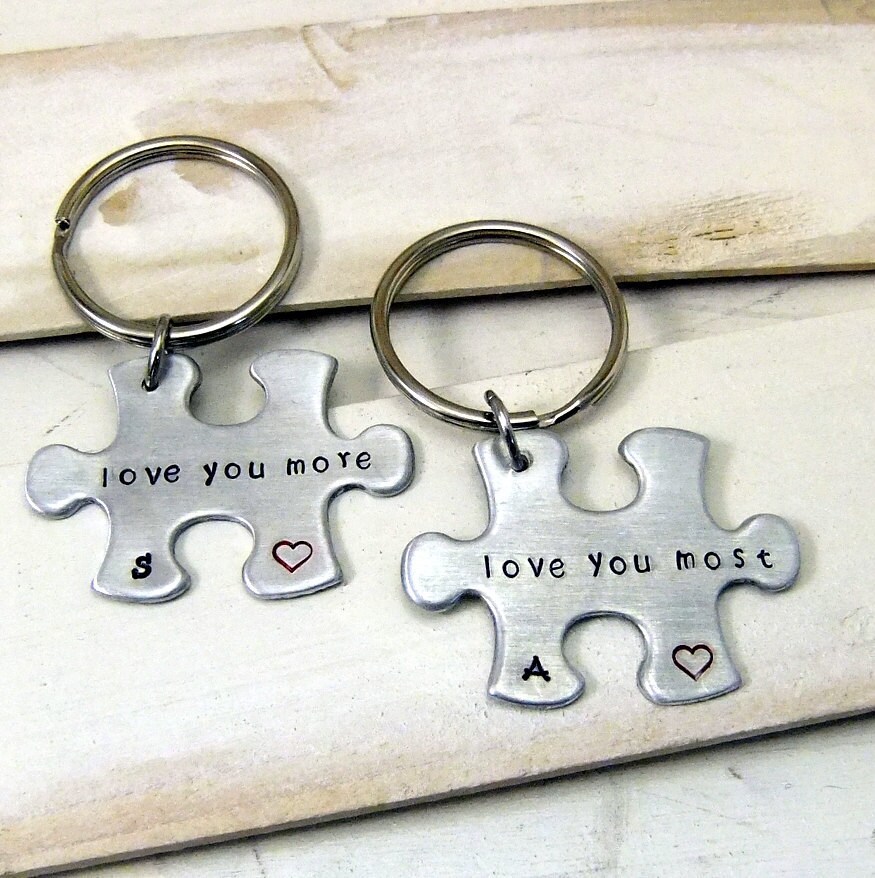 Love You More. Most Keychains, Couples Keychain Set, Boyfriend Gift, Anniversary Gift