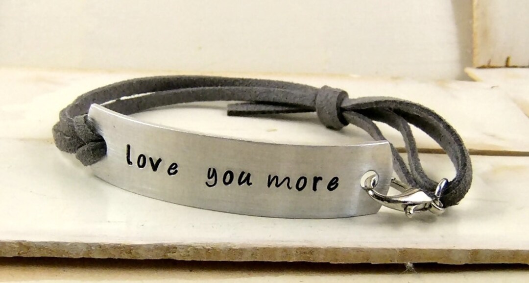 Love You More Bracelet, Hand Stamped Bracelet, Personalized Jewelry ...