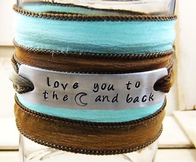 Love You To The Moon And Back Stamped Bracelet Wrap Etsy