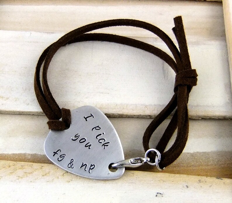 Guitar Pick Bracelet Personalized Bracelet Adjustable Faux Etsy