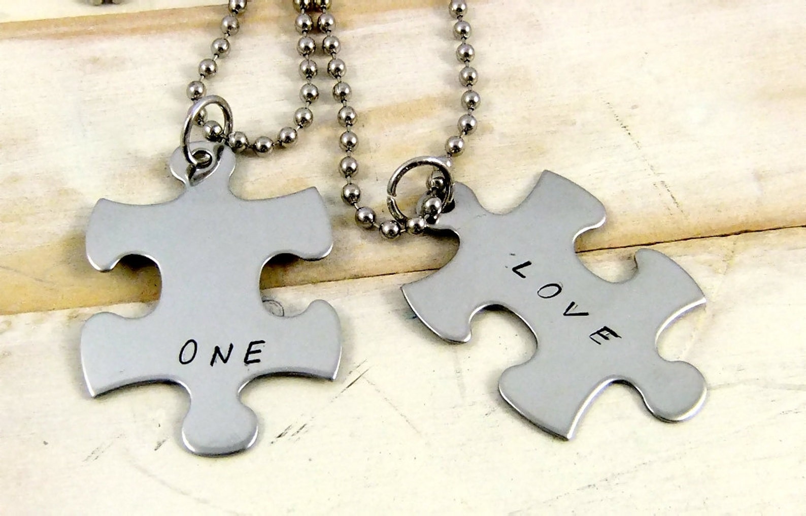 One Love Couples Jewelry His and Hers Puzzle Piece Jewelry Etsy