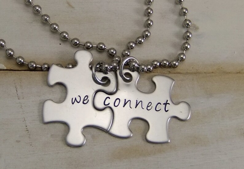 Couples Necklaces Puzzle Piece Necklace His and Hers Best Etsy