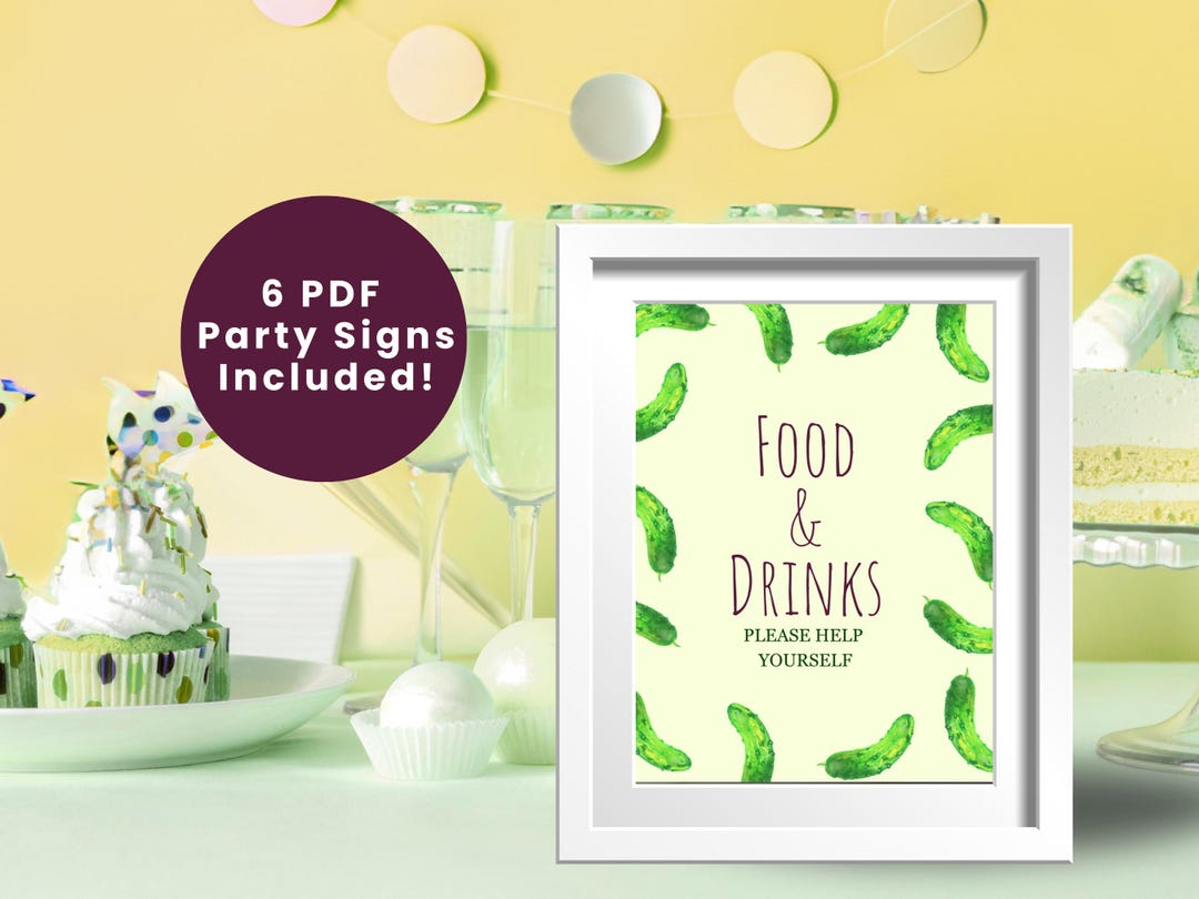 Homemade Pickle Sign PICKLE BIRTHDAY PARTY Signs | Pickle Food Signs | Girls Party ...