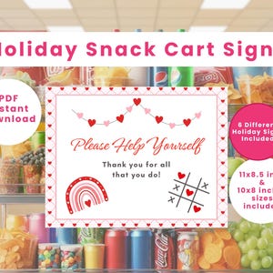 HOLIDAY Snack Cart Signs Bundle | Teacher Snack Appreciation | Employee Staff Appreciation | PTO | PTA | Sunshine Cart | Instant Download