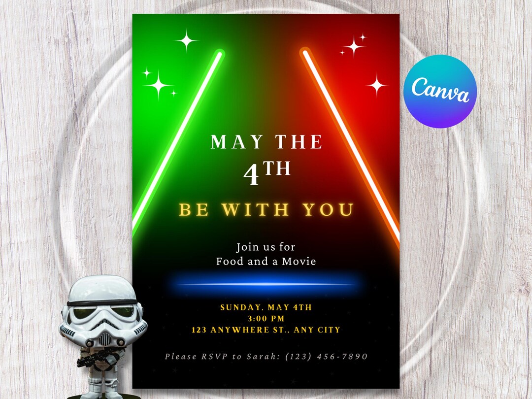 May the 4th Invitation | May the Fourth Be With You Invites | Star ...
