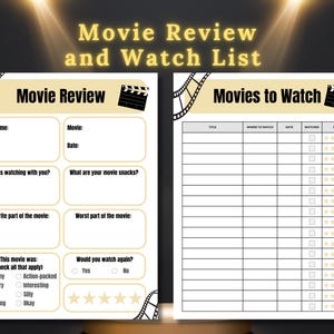 MOVIE REVIEW and WATCH list | movie night | movie list organizer | family movie night | movie tracker | watchlist | movie planner enthusiast