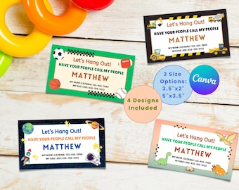 KIDS CONTACT CARDS | Boys Play Date Cards | Fun Playdate Calling Cards | Keep in Touch | Phone Cards | Mom Play Date Cards | Tractor, Space