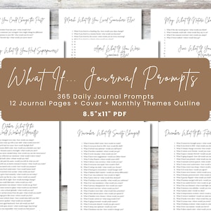 What If... Daily Journal Prompts | Daily Writing Journal | 365 Creative Writing Prompts | Personal Reflection PDF | Journaling Questions