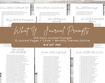 What If... Daily Journal Prompts | Daily Writing Journal | 365 Creative Writing Prompts | Personal Reflection PDF | Journaling Questions