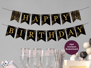 Striscione Per 16° Compleanno – Olografico, Nero E Oro, Lunghezza 3,9 M, Per Interno/esterno