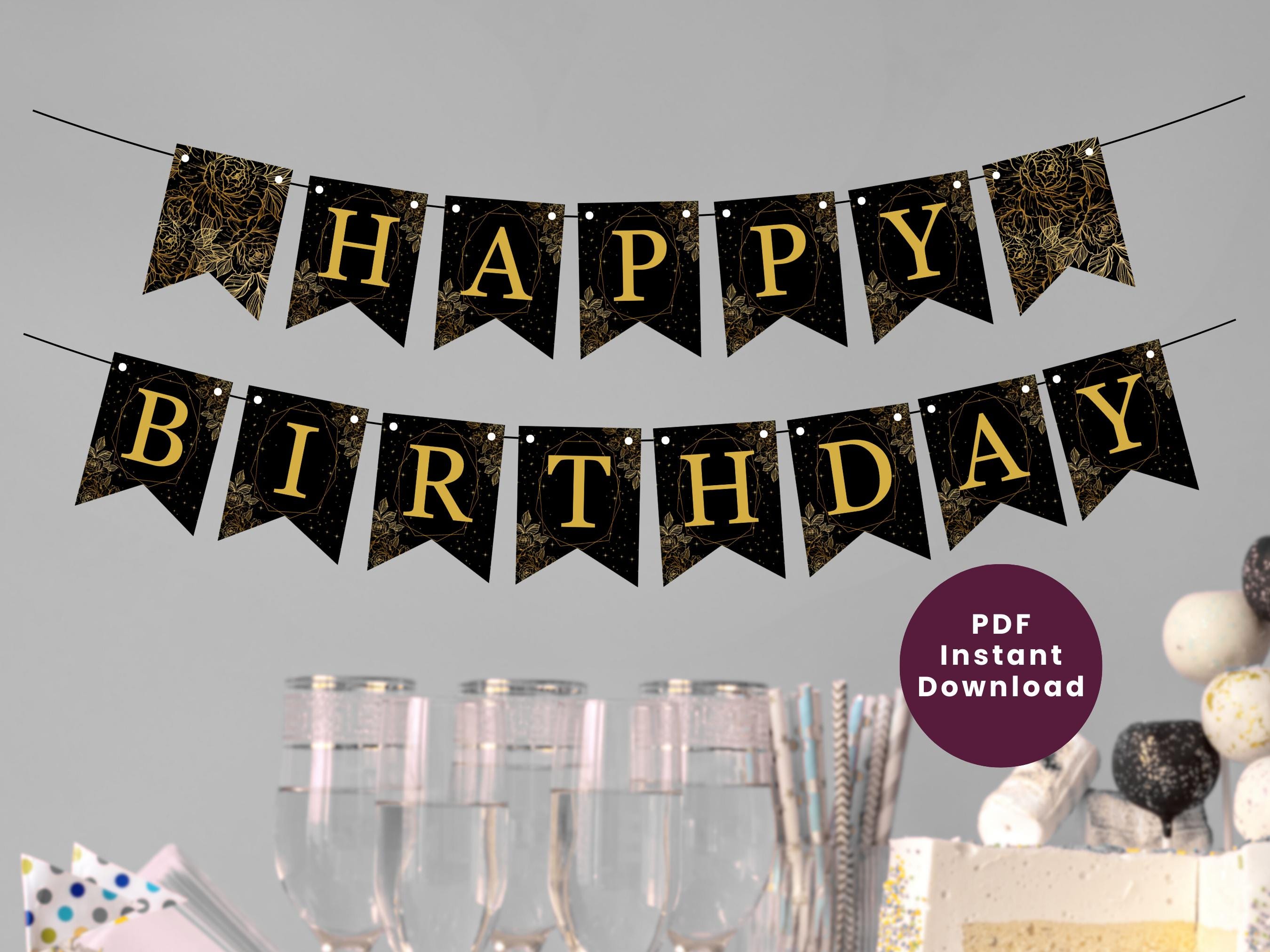 Striscione Per 16° Compleanno – Olografico, Nero E Oro, Lunghezza 3,9 M, Per Interno/esterno
