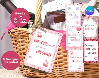 BAE BASKET Gift Tags PDF | Valentine's Gift Tag | Bae Gift for Her | Anniversary Gift Tag | Bae Romantic Editable | Favorite Things Gift Tag