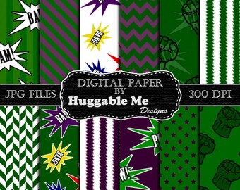 Digital Paper Super Hero, Instant Download Paper for Super Hero Paper, Comic Super Hero for Invitation, Scrapbook, Background - HMD00097