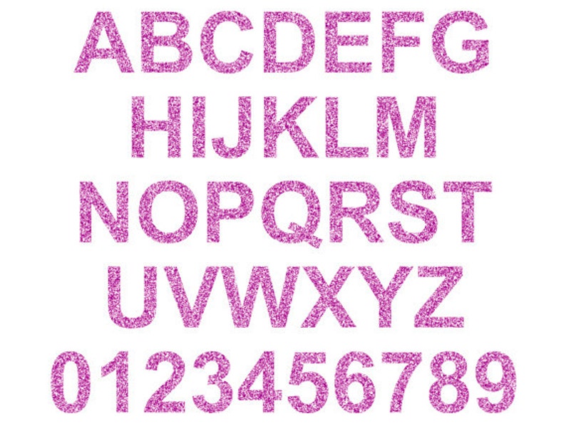 purple glitter letters orchid alphabet clipart numbers etsy