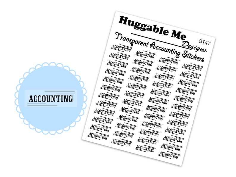 Transparent Accounting Class Stickers For School Planner Etsy