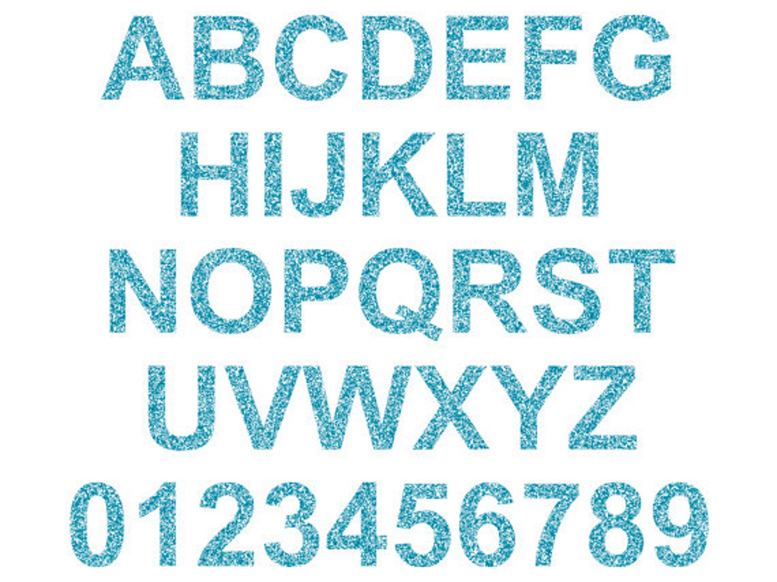 Blue Alphabet Clipart Light Blue Glitter Letters Numbers - Etsy