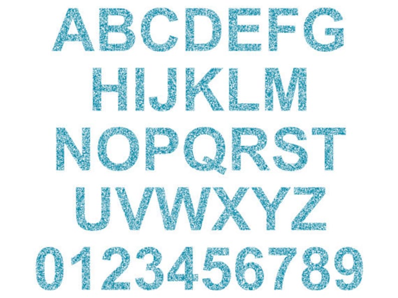 blue alphabet clipart light blue glitter letters numbers