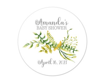 Baby Shower Favor Stickers Personalized, Elegant Gender Neutral Thank You Favor Custom Labels - BB13