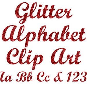 Digitale Alphabet Buchstaben - Rote Glitzer Digitale Buchstaben Clipart - Glitzer Alphabet und Glitzer Zahlen Clipart - Sofort Download - DIMAGE0013