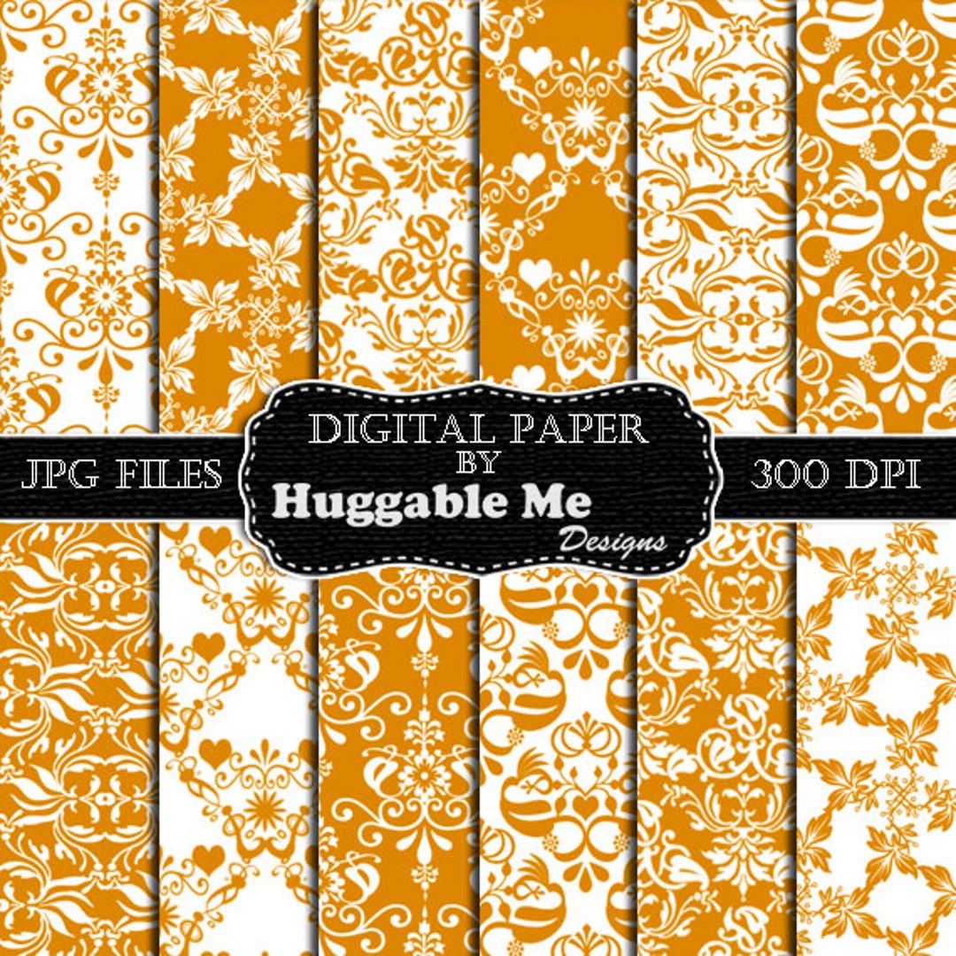 Gold Damask Paper Gold Scrapbook Paper Digital Damask Paper Etsy
