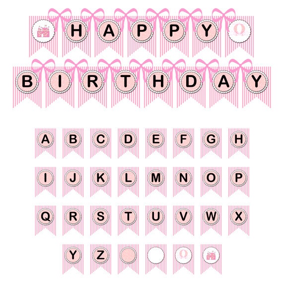 Princess Banner DIY Printable Birthday Banner and Baby | Etsy